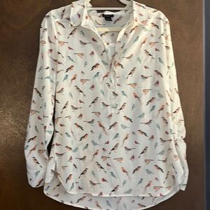 Ann Taylor Bird Dress Shirt